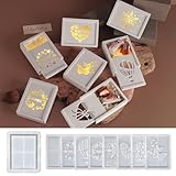Silikonformen Gießformen Geschenkbox, 9 Stück Geldgeschenk Silikonform, DIY Gipsformen Mit Rillen, Gießform Silikon für Herbst Weihnachten Geldgeschenke Heimdekoration