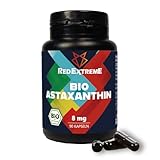 RedExtreme |BIO Astaxanthin-Kapseln 90x | Astaxantin hochdosiert & bio | 8 mg Astaxanthin pro Kapsel | Premium Astaxanthin Algamo® aus der Blutregenalge (Haematococcus pluvialis)
