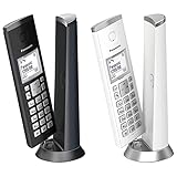 Panasonic KX-TGK210 DECT, Anruferkennung, Schwarz & KX-TGK210 DECT-Telefon Anrufer-Identifikation Weiß