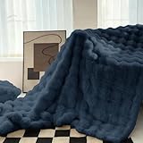 CAIEJSAEN Plüschdecke, Ultraweiche Decke, Decke Sofa, 1200 g/m²Kunstfelldecke in Kaninchenfelloptik, Leicht, Geeignet für Bett, Sofa, Schlafzimmer, Büro, 100 x 160 cm (Grau)