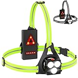 Husgw Lauflicht,Sport Lauflampe Joggen, USB wiederaufladbare LED brustlampe Laufen,90° Einstellbarer Abstrahlwinkel, Wasserdicht Leichtgewichts, 500 Lumens Running Light für Läufer Joggen Camping