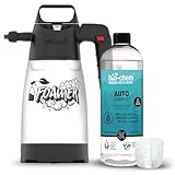 bio-chem AutoShampoo biologisch abbaubar – 750 ml + Schaumsprüher – pH-neutrales Konzentrat – Kraftvoll gegen Schmutz, schonend zum Lack – greift Wachs-Versiegelung nicht an - Made in Germany