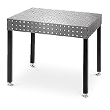 Stamos Welding Group SWG-TABLE1200-3D Schweißtisch mit Umrandung 1000 kg 120 x 80 cm Schweißtisch Lochplatte Lochtisch Schweißtisch Räder