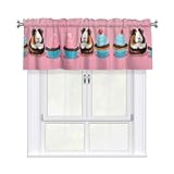 YYHWHJDE Bedruckte kurze Vorhänge mit Querbehang mit Meerschweinchen und Cupcakes, 137,2 x 45,7 cm, Heimdekoration für Küche, Badezimmer, Waschküche, Studio, oberes Fenster