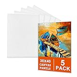 Leinwand zum Bemalen Set (5er Pack) – 30 x 40 cm, Vorgespannte Weiße Künstler Canvas Panel Leinwände - 3mm starkem Malkarton -Geeignet für Acryl und Öl Malerei Sowie zum Skizzieren und Zeichnen
