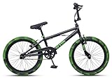 WYNN BMX Freestyle 20 Zoll Dirty schwarz-grün Rahmenhöhe 28 cm Kinder Erwachsene V-Brake