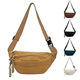 GoPaw Bauchtasche Damen Cord, Cord Bauchtasche für Damen, Crossbody Bag Frauen Kord Bauchtasche Kord Bauchtasche Frauen Klein für Outdoor Sport Reise Laufen Schule (Gelb)