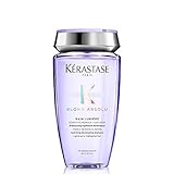 Kérastase Shampoo für blondes Haar für mehr Glanz, Haarbad mit feuchtigkeitsspendender Hyaluronsäure, Bain Lumière, Blond Absolu, 250 ml