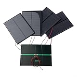 Solaughguy Polykristalline Solarzellen mit 15 cm Draht, 110 x 80 mm, Photovoltaik-Solarzellen-Set für Heimwerker, Zuhause, Low-Power-DC-Geräte, Wissenschaftsprojekte, 5 Stück