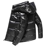 EWFAS Männer gesteppte Padded Shiny Puffer Blase Thick-Jacken-Mantel Metallisch glänzende Jacke Männer ultraleichte Stehkragen Jacke Winter Männer Mantel