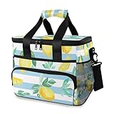 Fresh Yellow Lemon Kühltasche Thermo Isolierte Picknicktasche Groß Auslaufsicher Kühltasche Lunchbox für Erwachsene Männer Frauen