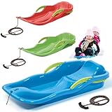 BirnePower Kinderbob Race S Schlitten – Kunststoffrodel 79cm Grün mit Robusten Handbremsen & Zugseil, Kältetauglich bis -28°C, Ergonomisches Design, Max. Rodelspaß für Kinder ab 3 Jahren