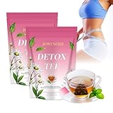 56 Tage Detox Tee zum Abnehmen - Fatburner Tee, mit Grüntee, Oolong & Löwenzahn - Natürliche Kräutermischung，Sanfte Entgiftung Und Reinigung,Fettverbrennung - Vegan & Stoffwechs