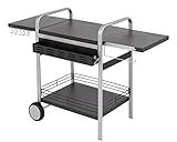 tepro Universal BBQ-Tisch, für Tischgrill geeignet, mobil, abklappbare Seitenflächen, Flaschenöffner, Küchenrollenhalter, Besteckhaken, Maße ca. 150,5 x 59,5 x 97,5 cm