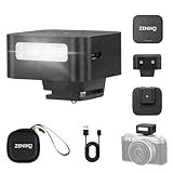 ZENIKO ZF08 Mini Kamera Blitzgerät Flash Speedlite Aufsteckblitz GN16,5 Leistungsstufen,CCT 6500k ±200k mit Universal-Hot-Shoe-Mount für Sony/Canon/Nikon/Panasonic/Olympus(Schwarz,ZF08)