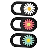 CIYODO 3 Stück Webcam Abdeckung Schieber mit Bunter Sonnenblumen Muster Kameraabdeckung Schutz für Laptop Tablet PC Leicht Installierbar und Sicherer Sichtschutz gegen