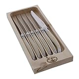 Jean Dubost Laguiole 6-teilige Steakmesser-Set Frankreich Ivory weiß Griffe