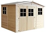 TIMBELA M334 Gartenhaus Holz mit Fenstern - Geräteschuppen Holz H226x318x220 cm/6 m² - Gerätehaus Gartenhütte Fahrradgarage Holz