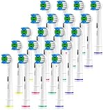 Qitizu Aufsteckbürsten Kompatibel mit Braun Oral B Elektrische Zahnbürste, 20er Precision Cleaning Zahnbürstenaufsatz Aufsätze für Pro Smart Vitality Genius (20 Weiß, 20 stück(1er Pack))