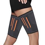 Beugo Oberschenkelbandage, 2 Stück Oberschenkel-Kompressionsmanschette, Oberschenkel Kompression Atmungsaktiv Rutschfest, Kompressionsstabilisator für Männer & Damen(M)