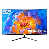 Gawfolk 32 Zoll QHD Curved Monitor 75Hz, 1440P Home Office Business PC Bildschirm, 1500R Computer Monitor Gaming unterstützt VESA