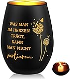 Trauerlicht Teelichter mit Spruch „Geliebt und unvergessen – Für Immer in unseren Herzen“ – Grablicht Erinnerungslicht Windlicht, Beileid Geschenk & Trauergeschenke für Hinterbliebene