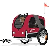 DOGGYHUT® MEDIUM Fahrrad Hundeanhänger für Hunde bis 23 kg Fahrradanhänger Klappbar (ROT)