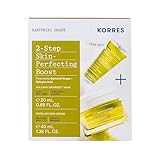 KORRES SANTORINI GRAPE Set 2-Step Boost für Hautperfektionierung, Vorteilsset für Frauen und Männer, Gesichtscreme 40 ml und Maske 20 ml, klärt ölige und Mischhaut, vegan