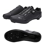 Surwin Fahrradschuhe Herren Damen, Atmungsaktive MTB Schuhe Herren Rennradschuh rutschfest Fahrradschuhe, Kompatible Look SPD/SPD-SL MTB Schuhe Sports & Outdoor Shoes (Schwarz,46)