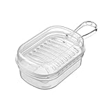 ARFUKA Ingwerreibe Knoblauchreibe Küchenreibe Handreibe Universalreibe Kunststoff mit Behälter für Ingwer, Knoblauch, Zwiebel, Zitrone, Karotte, Gemüse, Obst Transparent