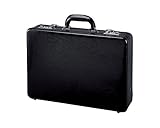 ALASSIO 41033 Attachékoffer Taormina, Aktenkoffer aus hochwertigem Leder, Koffer mit 2 Zahlenkombinationsschlössern, Geschäftskoffer, Businesskoffer schwarz, Lederkoffer ca. 45,5 x 33 x 10 (+2) cm