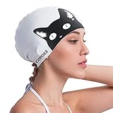 COPOZZ Erwachsene Badekappe, Unisex Wasserdicht Schwimmkappe für Herren Damen, Lange Haare Silikon Swimming Cap Bademütze für Männer Frauen
