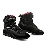 SHIMA EXO Vented Motorradschuhe Damen | Sommer Belüftet Mesh Motorradstiefel mit ATOP Verschluss-System, Knöchelstütze, Anti Rutsch Sohle, Schaltgriff (Schwarz, 40)