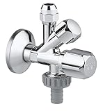 GROHE Original WAS - Kombi-Eckventil (Wandanschluss 1/2', mit Schlauchanschluss, ergonomischer Griff), chrom, 22035000