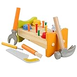 MOBUTOFU 1 Satz Holzspielzeug für Kleinkinder Bunte Klopfbank mit Hämmerchen Pädagogisches Feinmotorik und Kreativität Geeignet für Drinnen Kindergarten