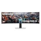 Samsung Odyssey OLED G93SC Curved Gaming Monitor, 49 Zoll, OLED-Panel, 5.120 x 1.440 Pixel, Freesync Premium Pro, Bildwiederholrate 240 Hz, Reaktionszeit 0,03 ms (G/G), Bildschirmkrümmung 1.800R