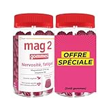 MAG 2 Himbeergummis, Magnesium und Vitamin B6, gegen Nervosität und gegen Müdigkeit, ohne Zuckerzusatz, Nahrungsergänzungsmittel, 2 Stück, 2 x 45 Stück