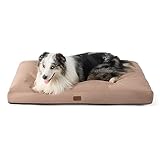 BEDSURE Wasserdichtes Hundebett waschbare XXL-Matratze für große Hunde mit Oxford-Gewebe, wasserabweisendes, flaches Haustierkissen für Hundebox, 111 x 89 x 10 cm, warme Taupe, Größe XL