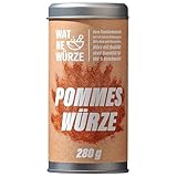 WAT NE WÜRZE Pommes frites Gewürz Salz, 280 g Profi Imbiss Freibad Pommessalz kann auch als Bratkartoffelgewürz, Kartoffelgewürz und als Gewürzsalz für weitere Kartoffelgerichte verwendet werden