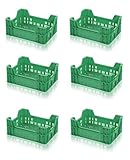 6x Gemüsekiste grün 40x30x16,5 Obstkiste * Gemüse Kiste Obst Kartoffeln 40x30x17