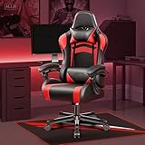 DoChair Gaming Stuhl Ergonomischer mit Fußstütze Kopfstütze und Lordosenstütz Höhenverstellbar Gepolstert Gamingstuhl Verstellbarer und Drehbarer PC-Stuhl