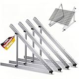 GLIESE Solarmodul Halterung 114cm,Solarmodule Montageset Aufständerung 0°-90°,Photovoltaik Halterungen, für 100W-600W Flachdach Wandmontage Photovoltaik Balkon (2 Paare ) 45 Zoll Solarpanel Halterung