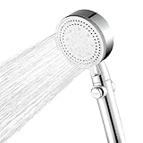 Duschkopf, Wassersparender Duschkopf Hochdruck Handbrause mit 4 Strahlarten, Duschsparkopf Wassersparend mit Stoppfunktion, Universal Einstellbarer Brausekopf Dusche