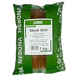 NEBONA Gewürze - Premium Steak Grill Gewürzsalz 1 kg Großpackung in Gastro-Qualität - Gewürzmischung 100% naturrein & natürlich - Gewürz zum Grillen für Fleisch & Steak - Grillgewürz vollaromatisch