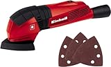 Einhell Deltaschleifer TC-DS 19 (190W, 20000 1/min Schwingzahl, ergonomischer Softgriff, Extreme Fix, Staubabsaugadapter, inkl. 3 Stück Schleifpapier), Rot