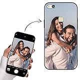 Yoedge Personalisierte Handyhülle für Huawei P10 Lite / P10 Lite 2017 Hülle Selbst Gestalten mit Eigenem Foto Bild Text Personalisiert Case Individuelle Geschenk Schutzhülle Schwarz Cover 5,2'