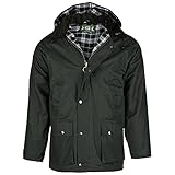 Die Original englische Wachsjacke Country – Robuste wind- und wasserdichte Regenjacke inklusive Kapuze (Oliv, XL)