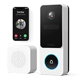 AOSU 2K HD Türklingel mit Kamera Kabellos, Smarte Video Türklingel mit Gong, 170° Weitwinkel, PIR-Bewegungserkennung und Paketdetektion, Nachtsicht, 2-Wege-Audio, 2,4GHz WLAN, Kompatibel mit Alexa