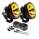 Hooma 2 Stück 30W Led Nebelscheinwerfer Gelbe 4 Zoll Arbeitsscheinwerfer 12V 24V, Fit für Motorrad LKW Auto SUV ATV Boot OffRoad Fahrlicht Scheinwerfer
