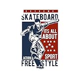13 cm x 8,7 cm für Skate Board Freestyle Vinyl-Autoaufkleber, wasserdicht, kratzfest